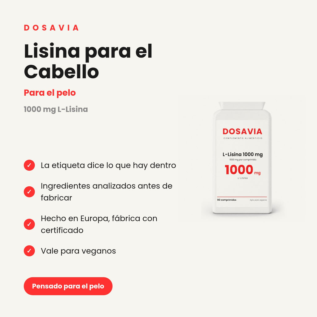Lisina para el Cabello | L-Lisina 1000 mg