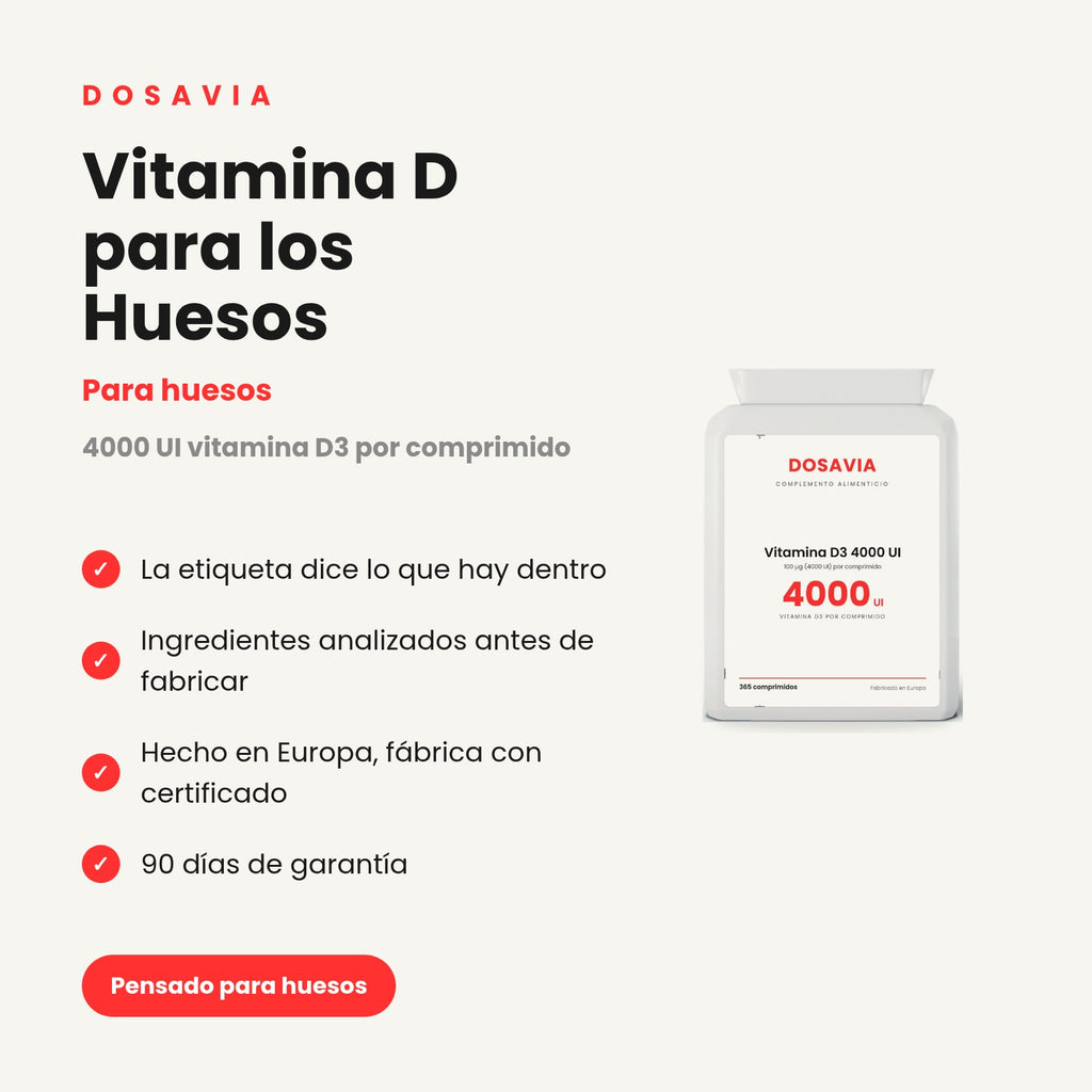 Vitamina D para los Huesos | D3 4000 UI