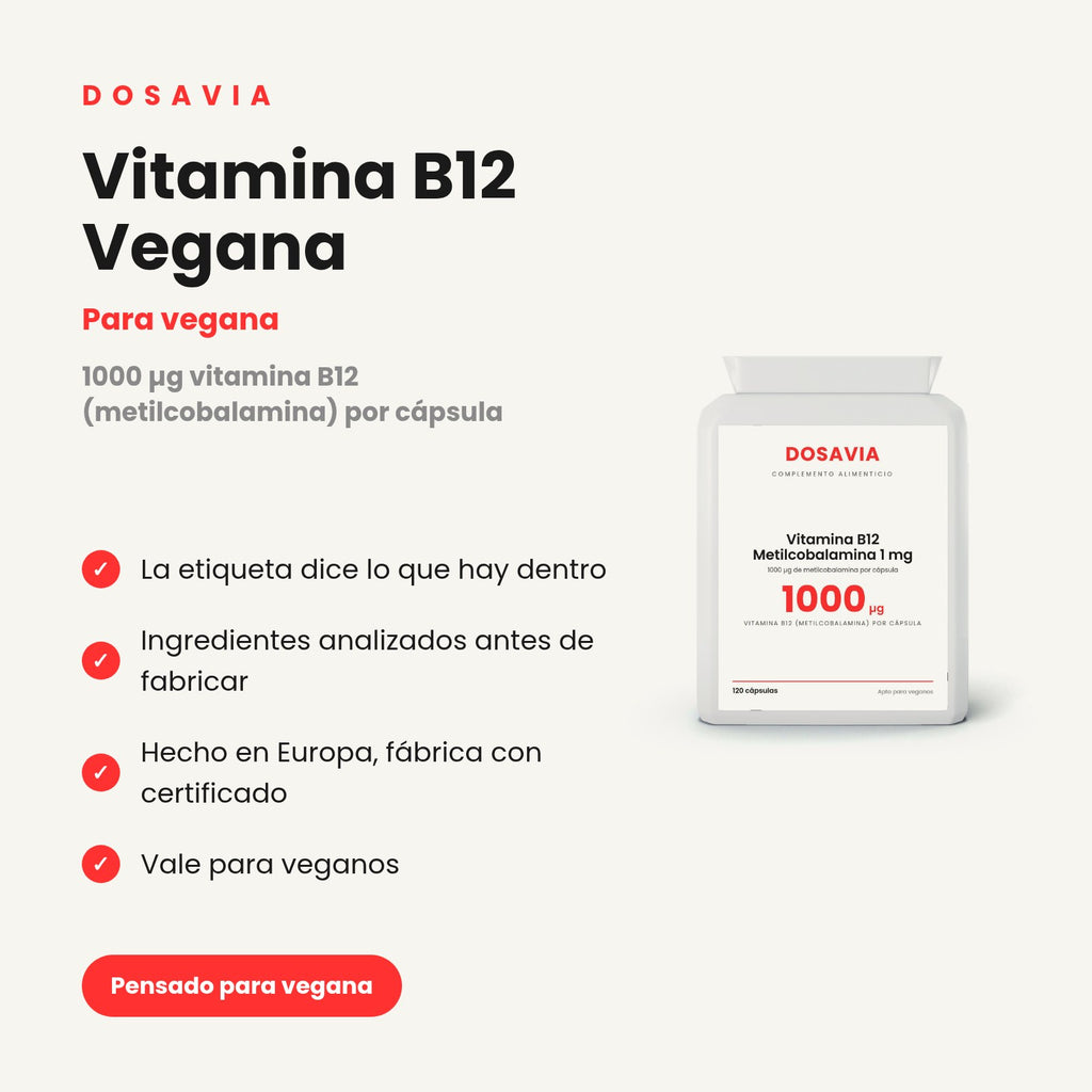 Vitamina B12 Vegana | Metilcobalamina 1 mg