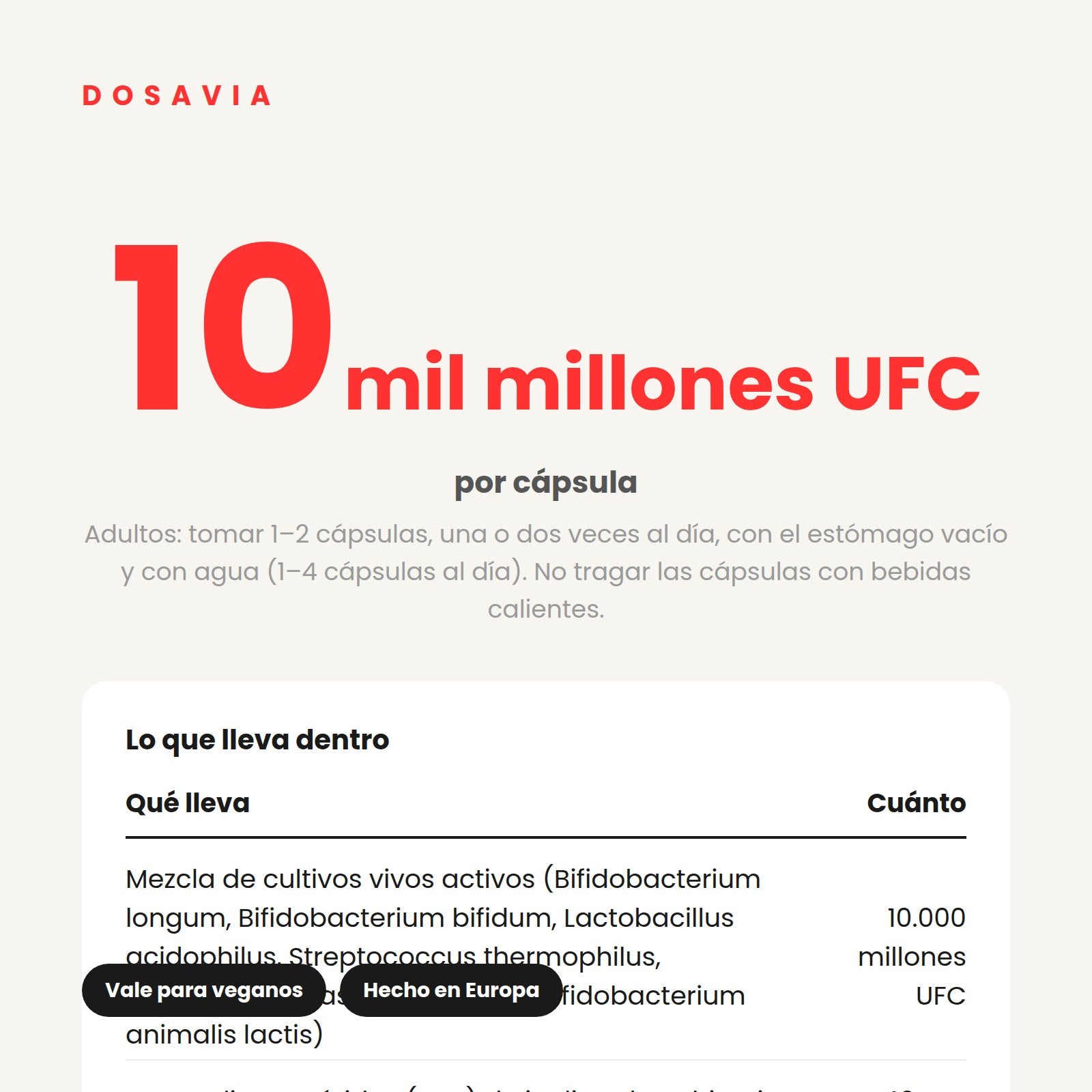 Probióticos para el Estreñimiento | 10.000 Millones UFC · 60 cápsulas