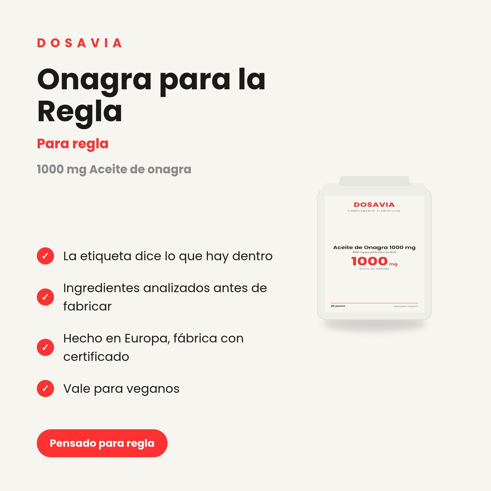 Onagra para la Regla | Aceite de 1000 mg