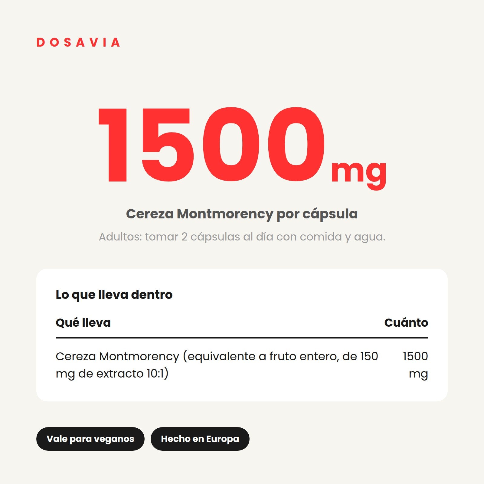 Cereza Montmorency para Dormir | 1500 mg · 90 cápsulas