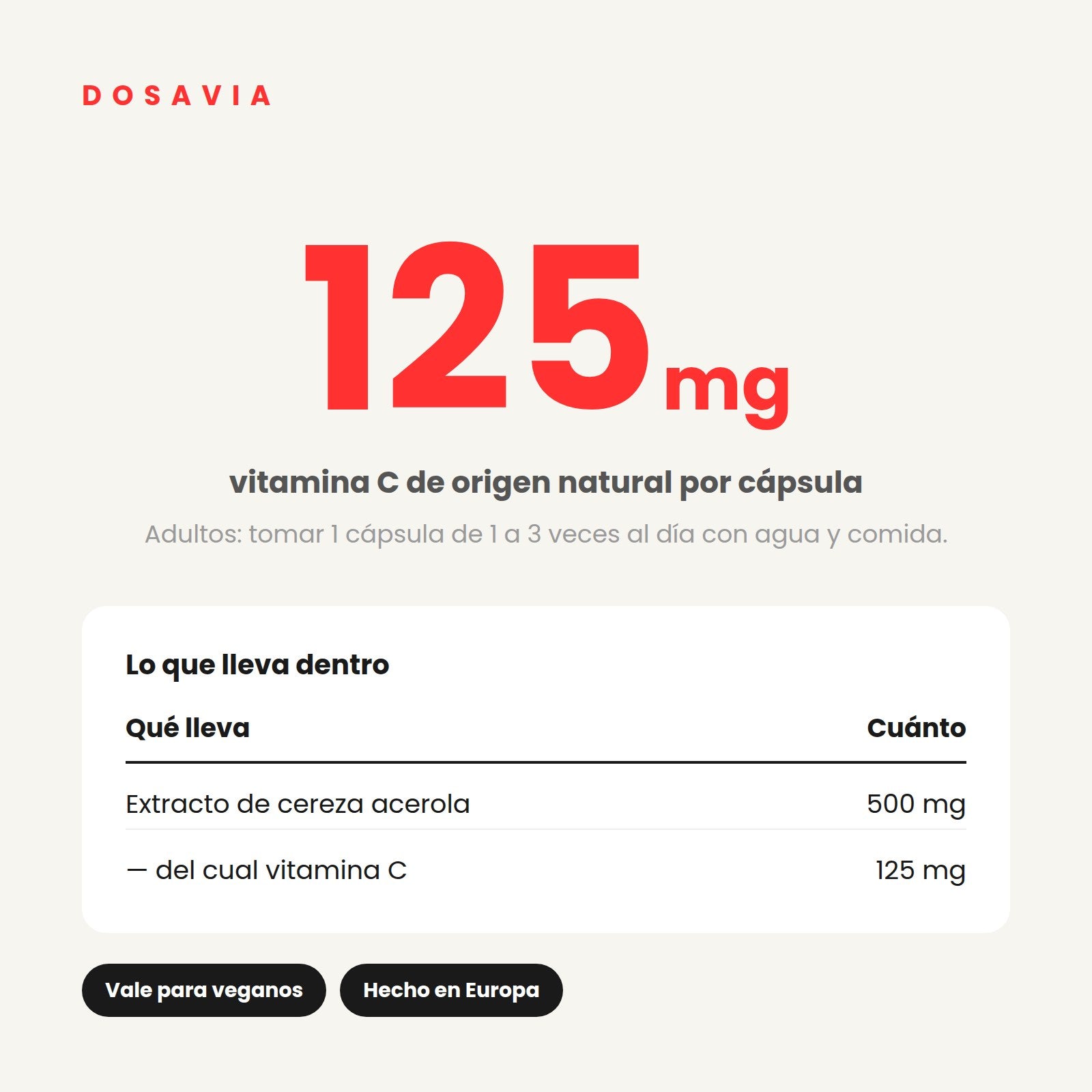 Vitamina C Acerola (Food Form) · 60 cápsulas
