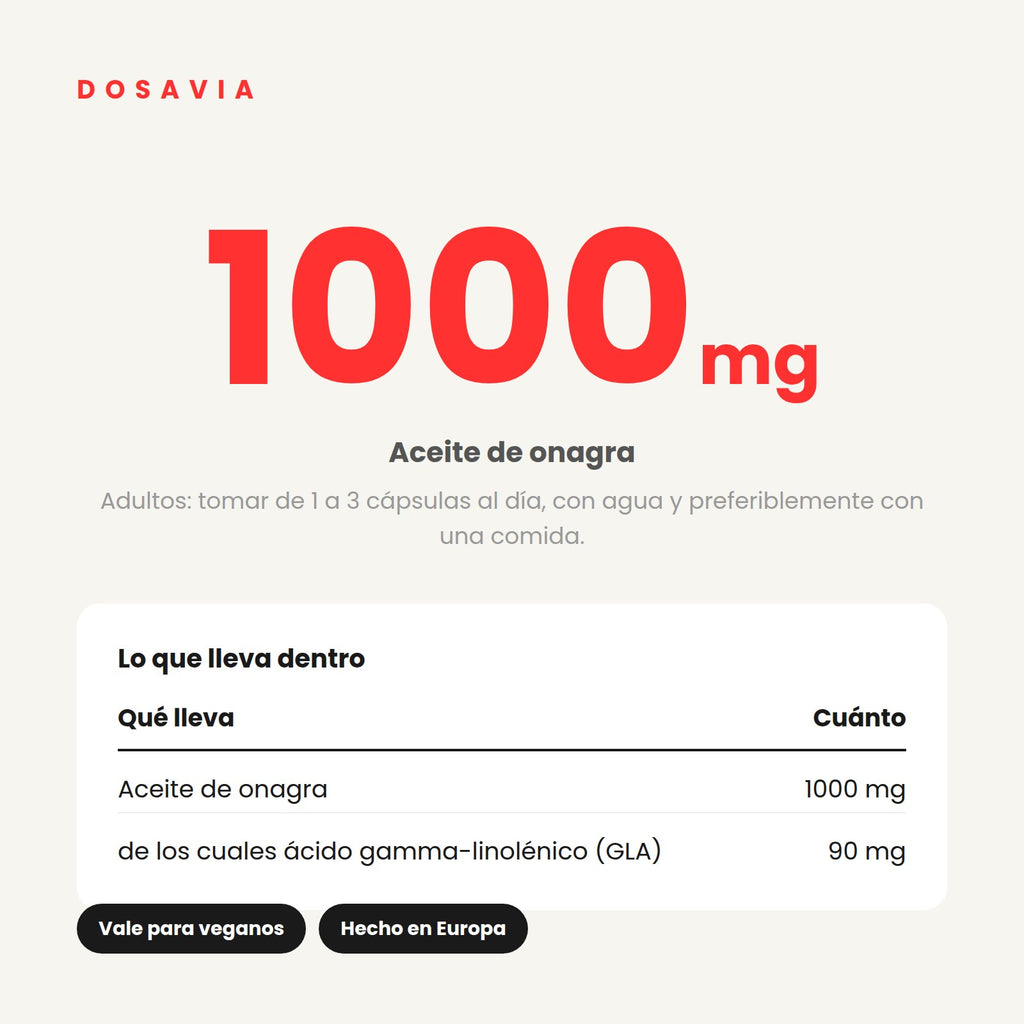 Onagra para la Regla | Aceite de 1000 mg · 90 perlas