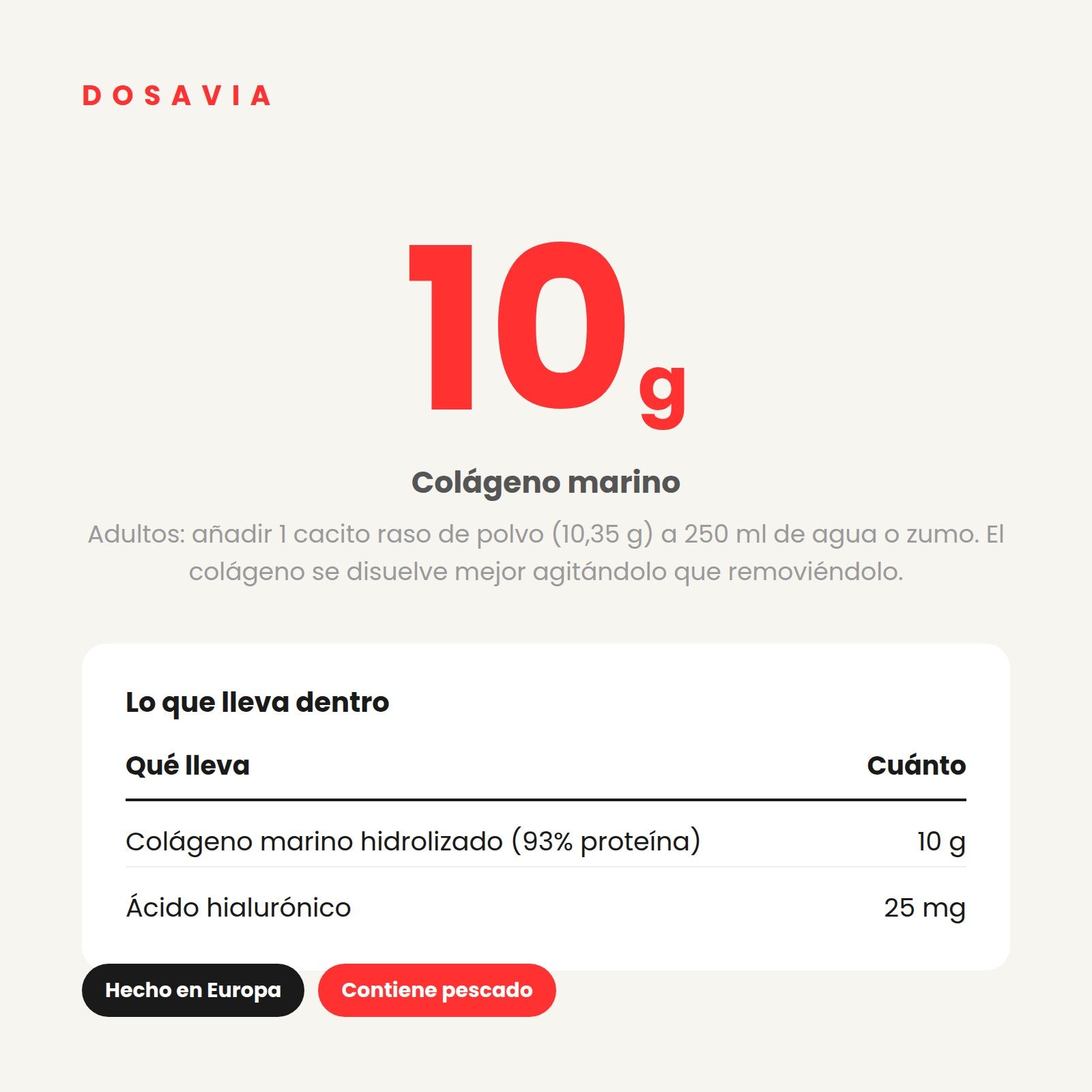 Colágeno para los Huesos | en Polvo 300 g + Vitaminas · 300 g