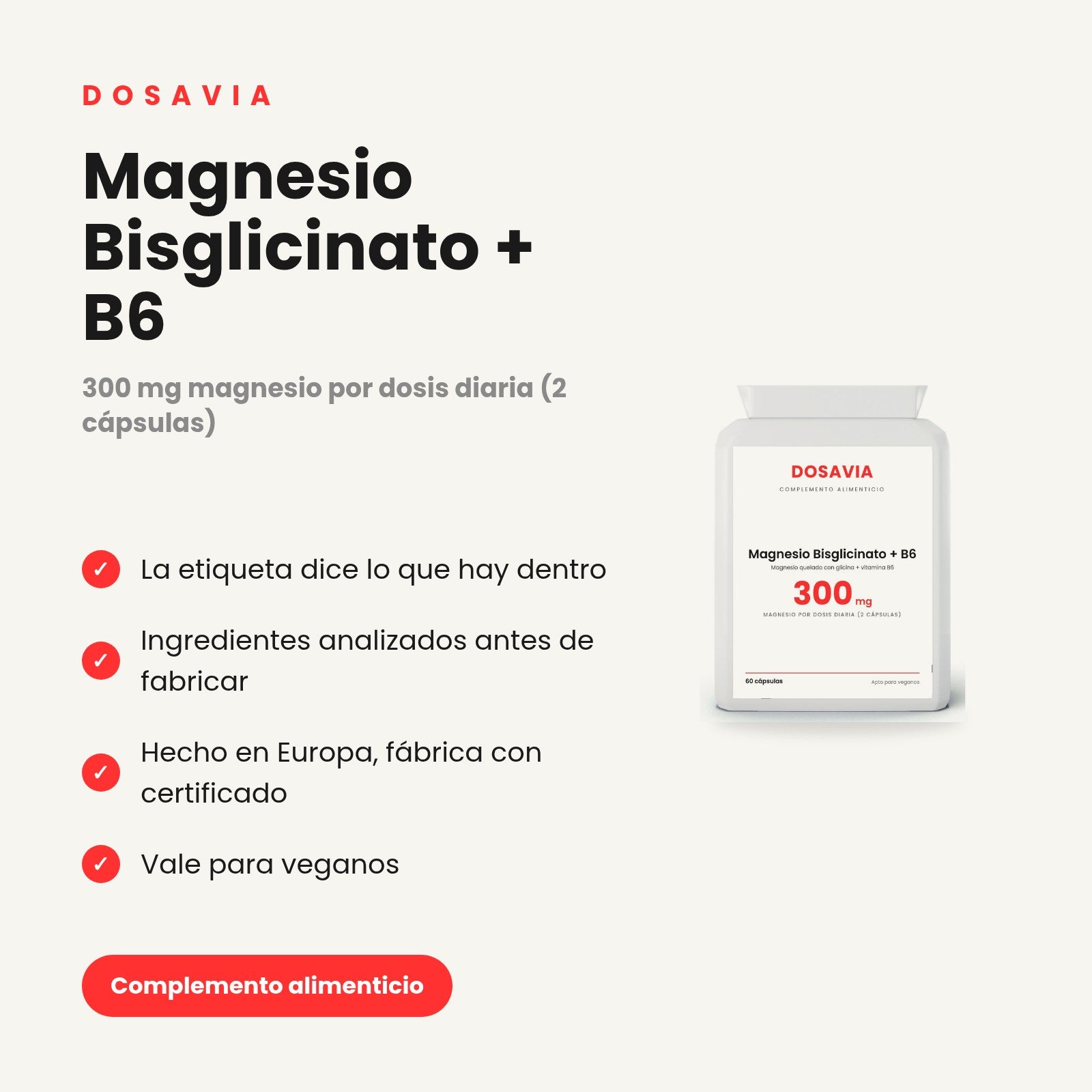 Magnesio Bisglicinato + B6