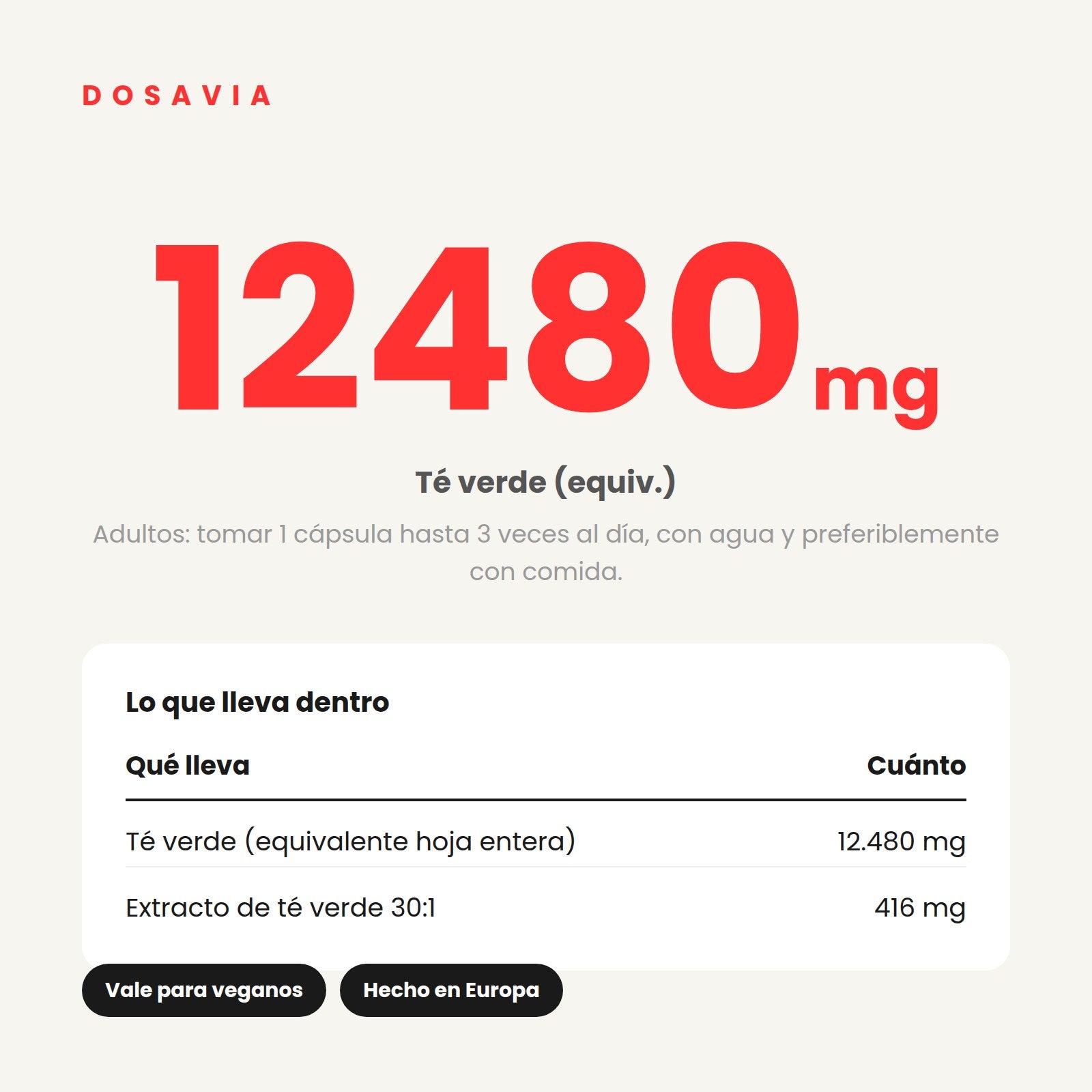 Té Verde Extracto 30:1 · 90 cápsulas
