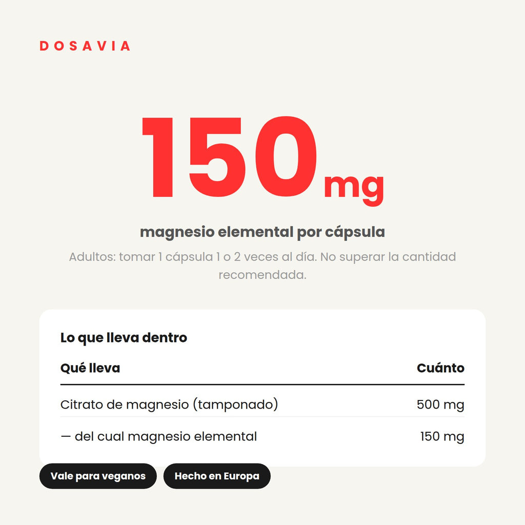 Magnesio Citrato 500 mg · 120 cápsulas