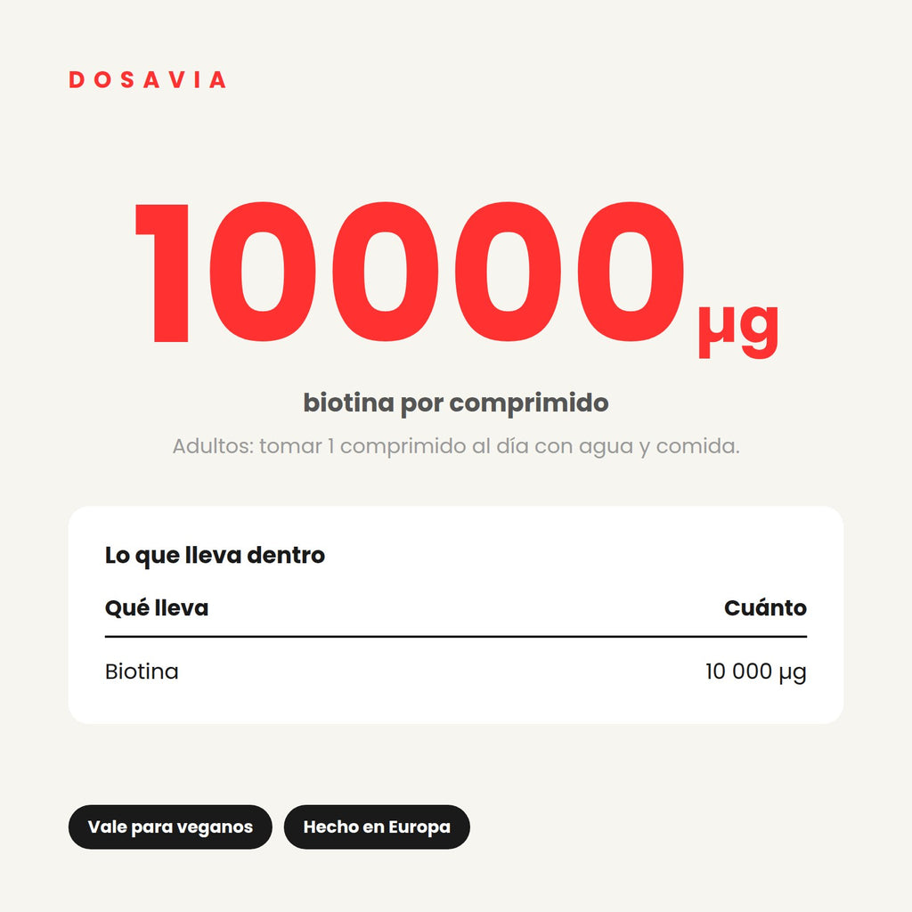 Biotina para las Canas | 10.000 µg · 120 comprimidos