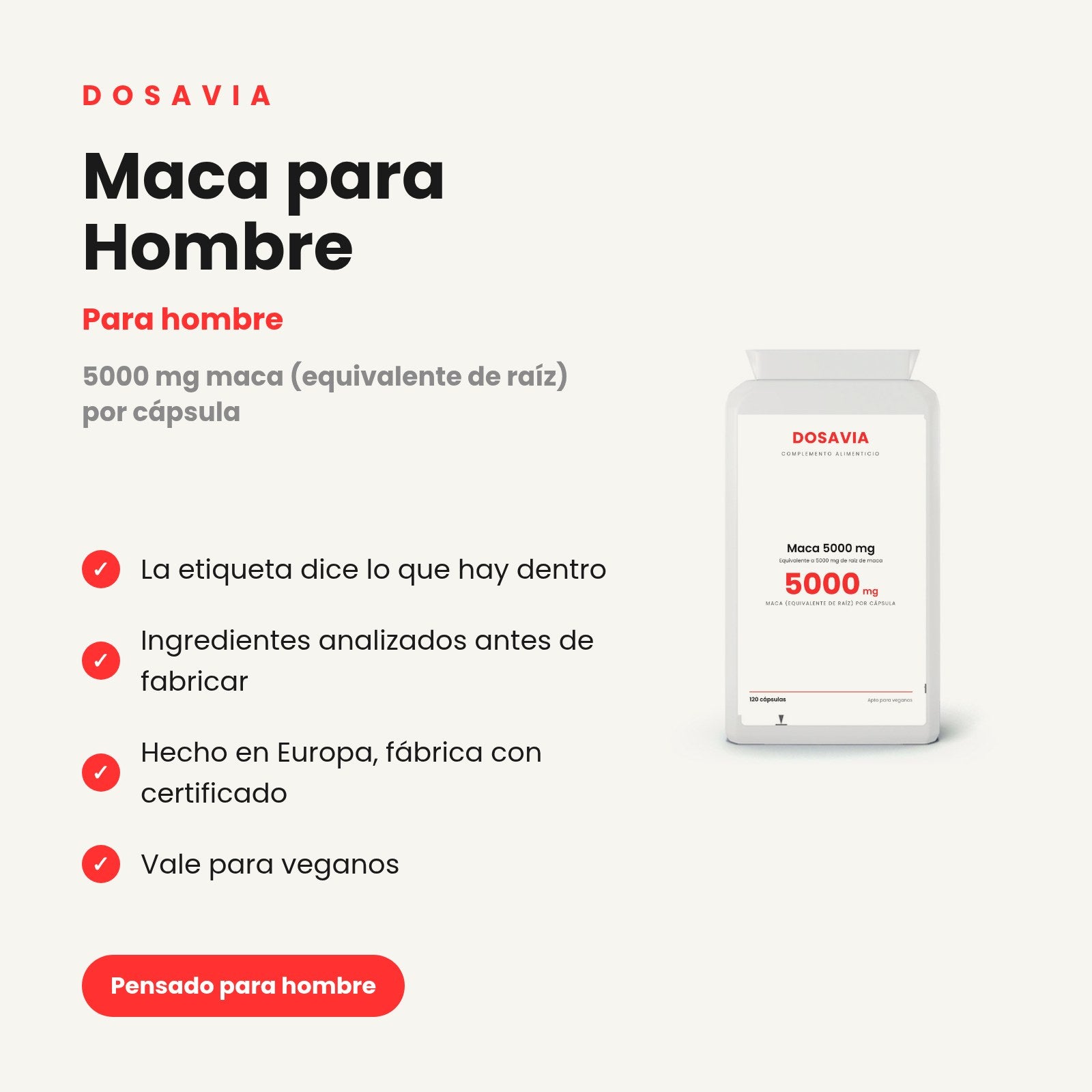 Maca para Hombre | 5000 mg