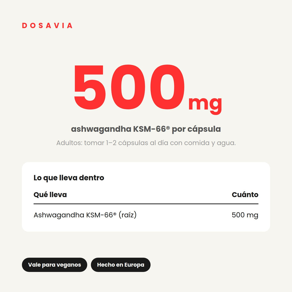 Ashwagandha para la Ansiedad | KSM-66 500 mg · 90 cápsulas