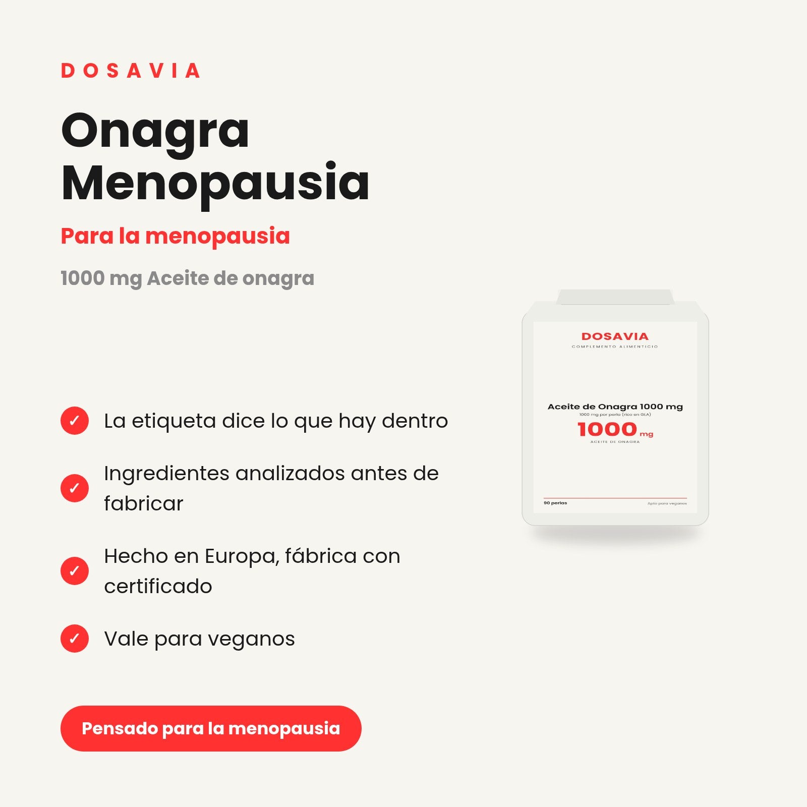 Onagra Menopausia | Aceite de 1000 mg