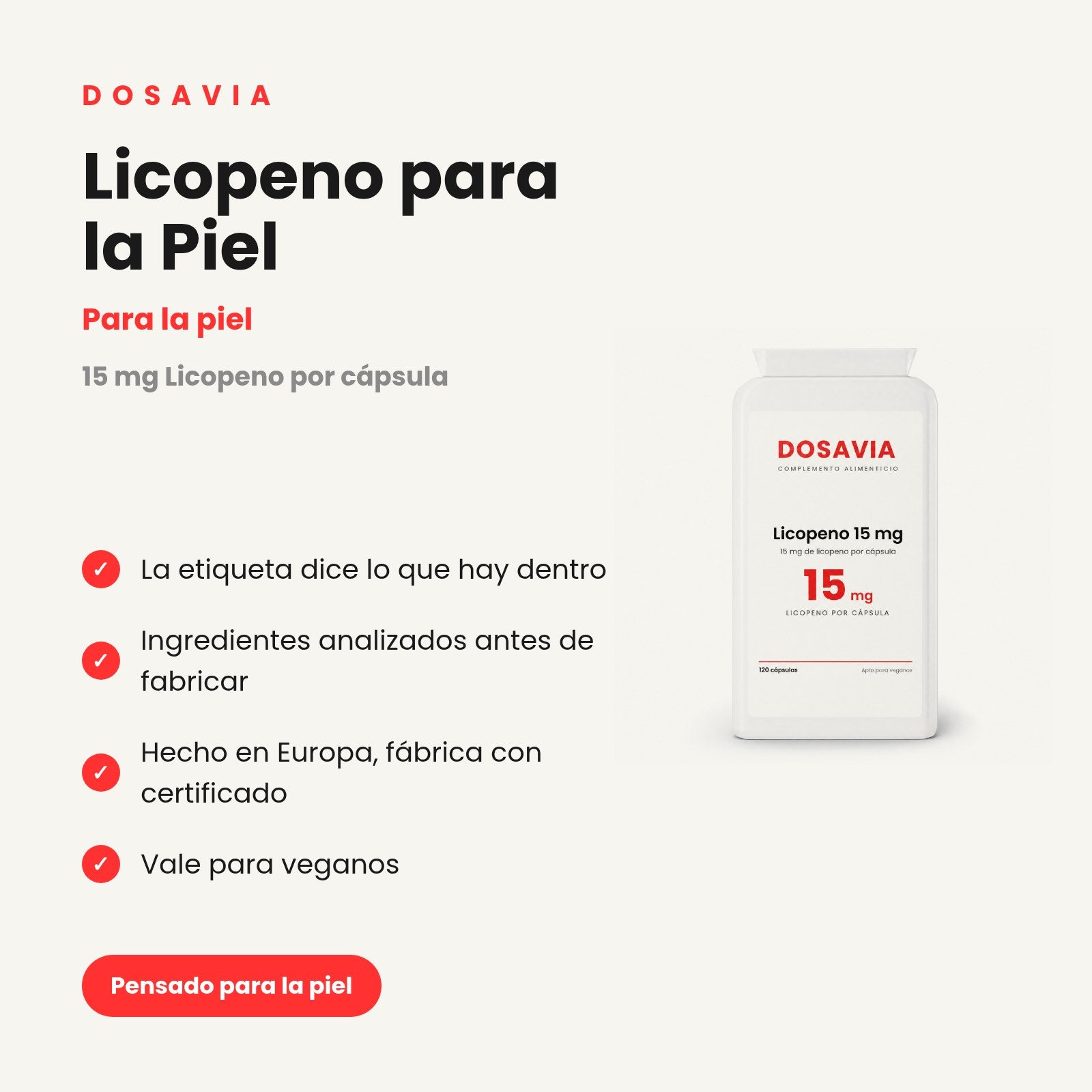 Licopeno para la Piel | 15 mg