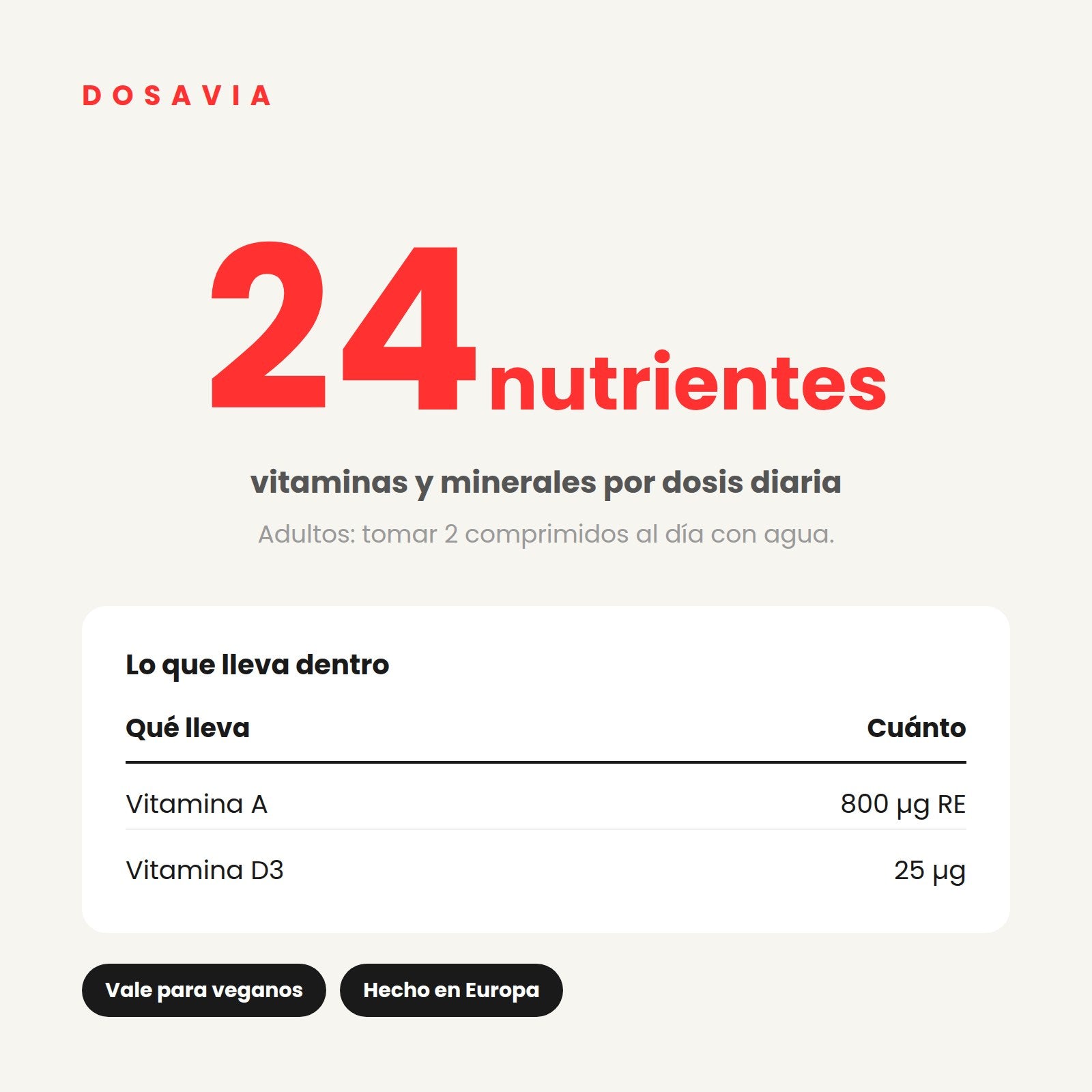Multivitamínico para Hombre | Vegano · 60 comprimidos