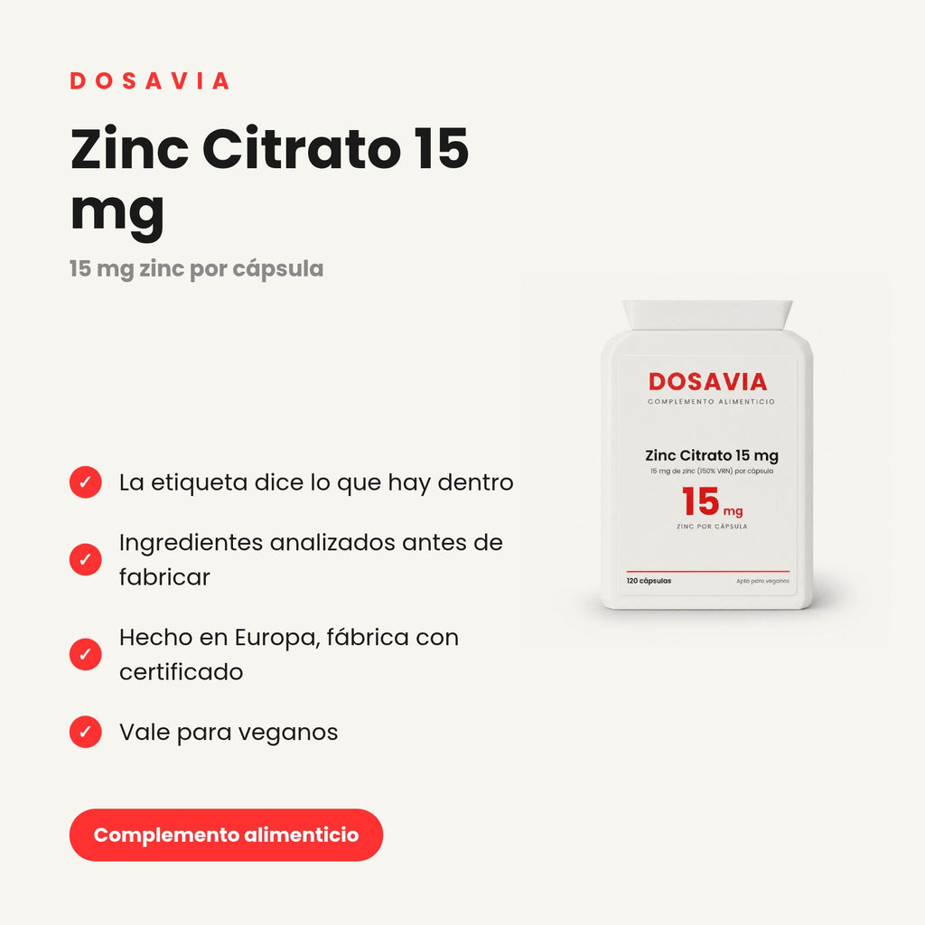 Zinc Citrato 15 mg