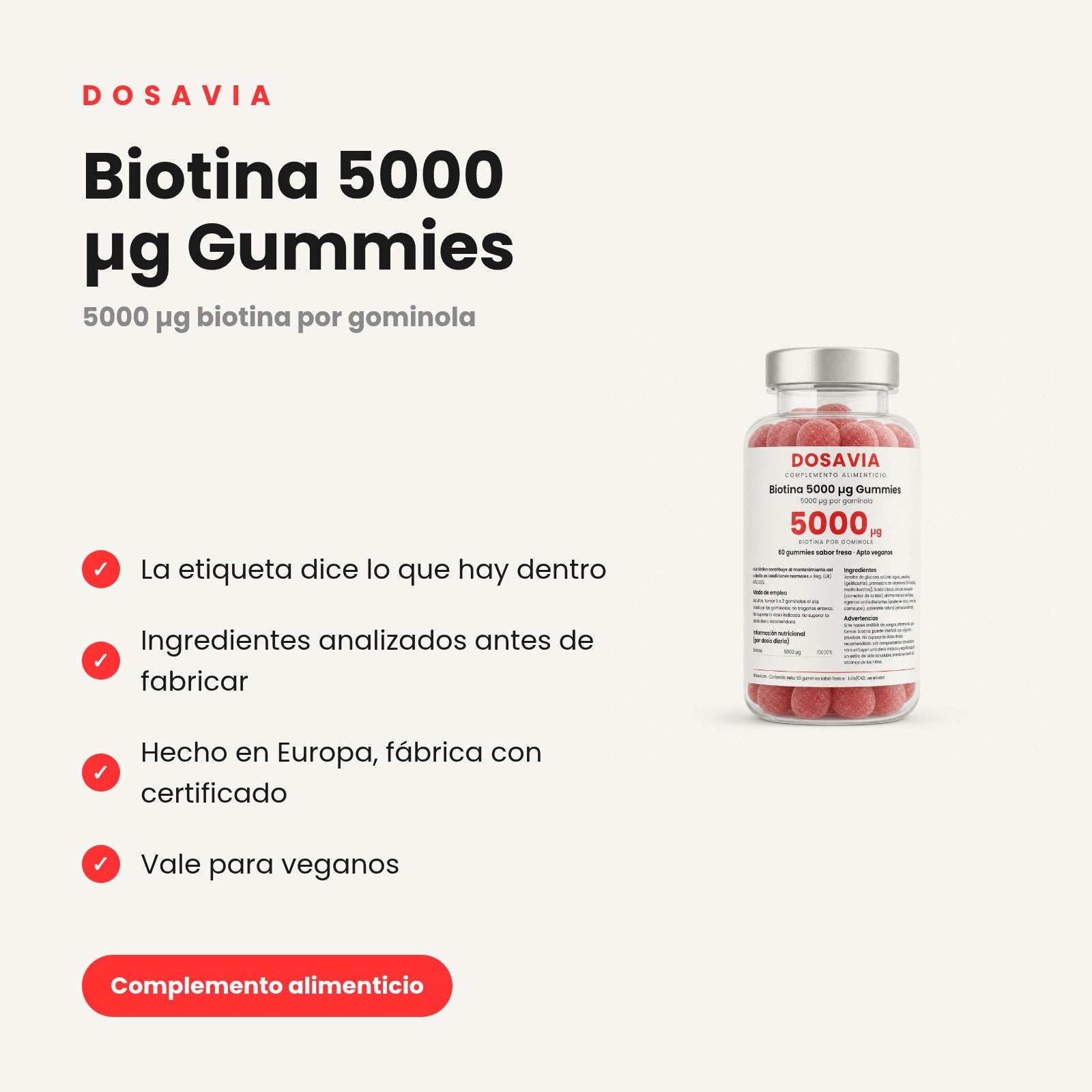 Biotina 5000 µg Gummies