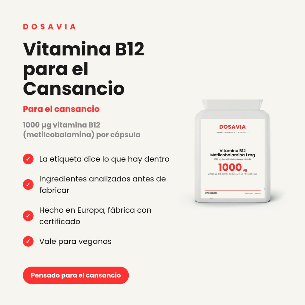Vitamina B12 para el Cansancio | Metilcobalamina 1 mg