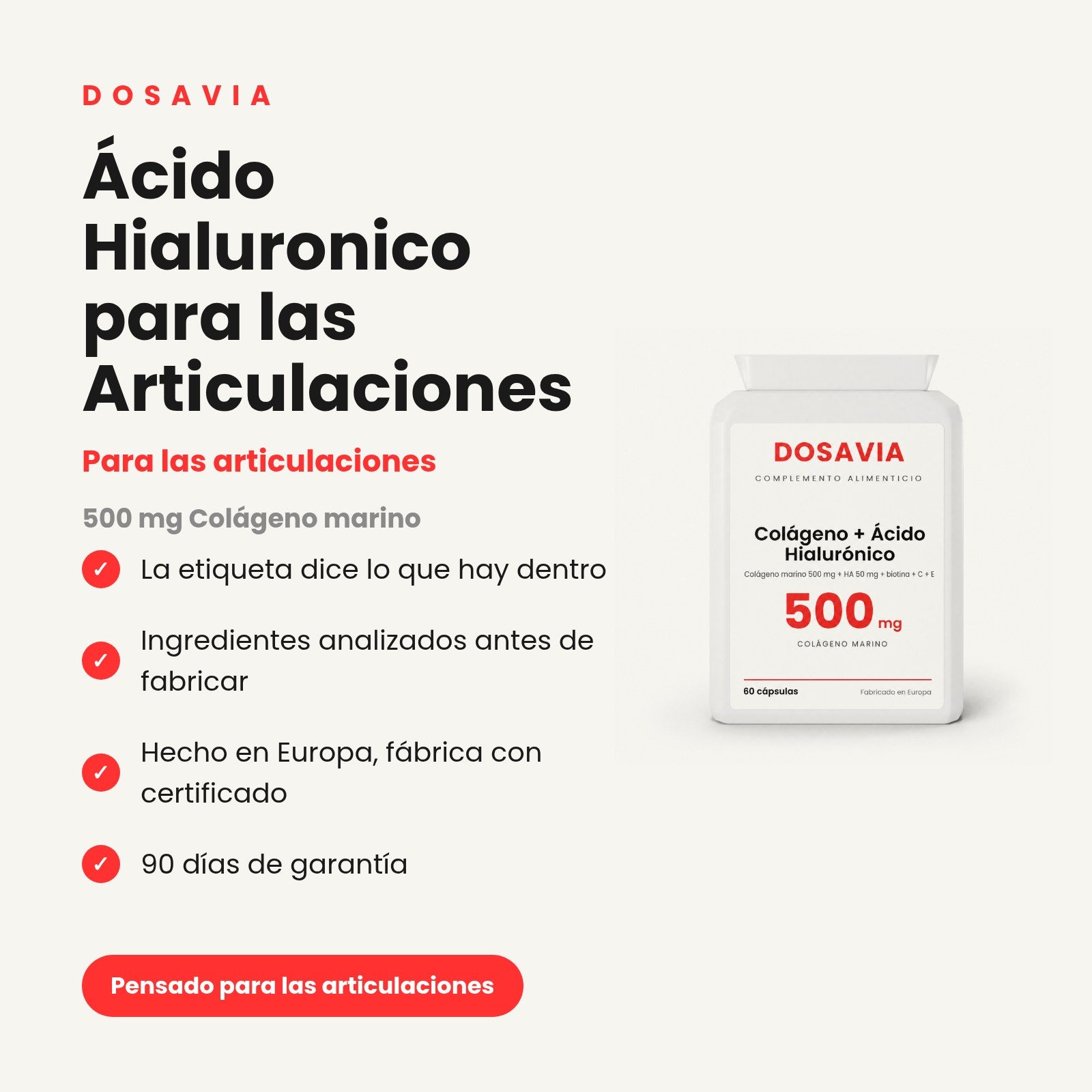 Ácido Hialuronico para las Articulaciones | Colágeno