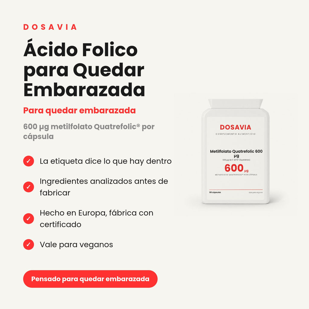 Ácido Folico para Quedar Embarazada | Metilfolato Quatrefolic 600 µg