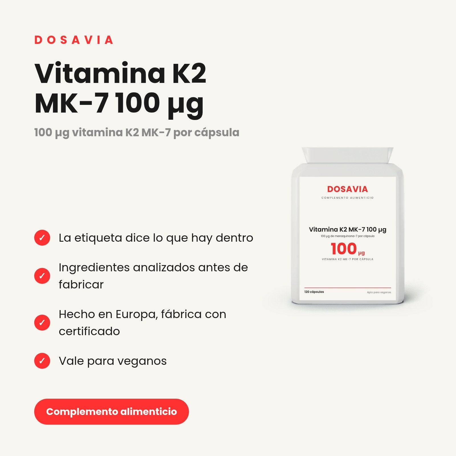 Vitamina K2 MK-7 100 µg