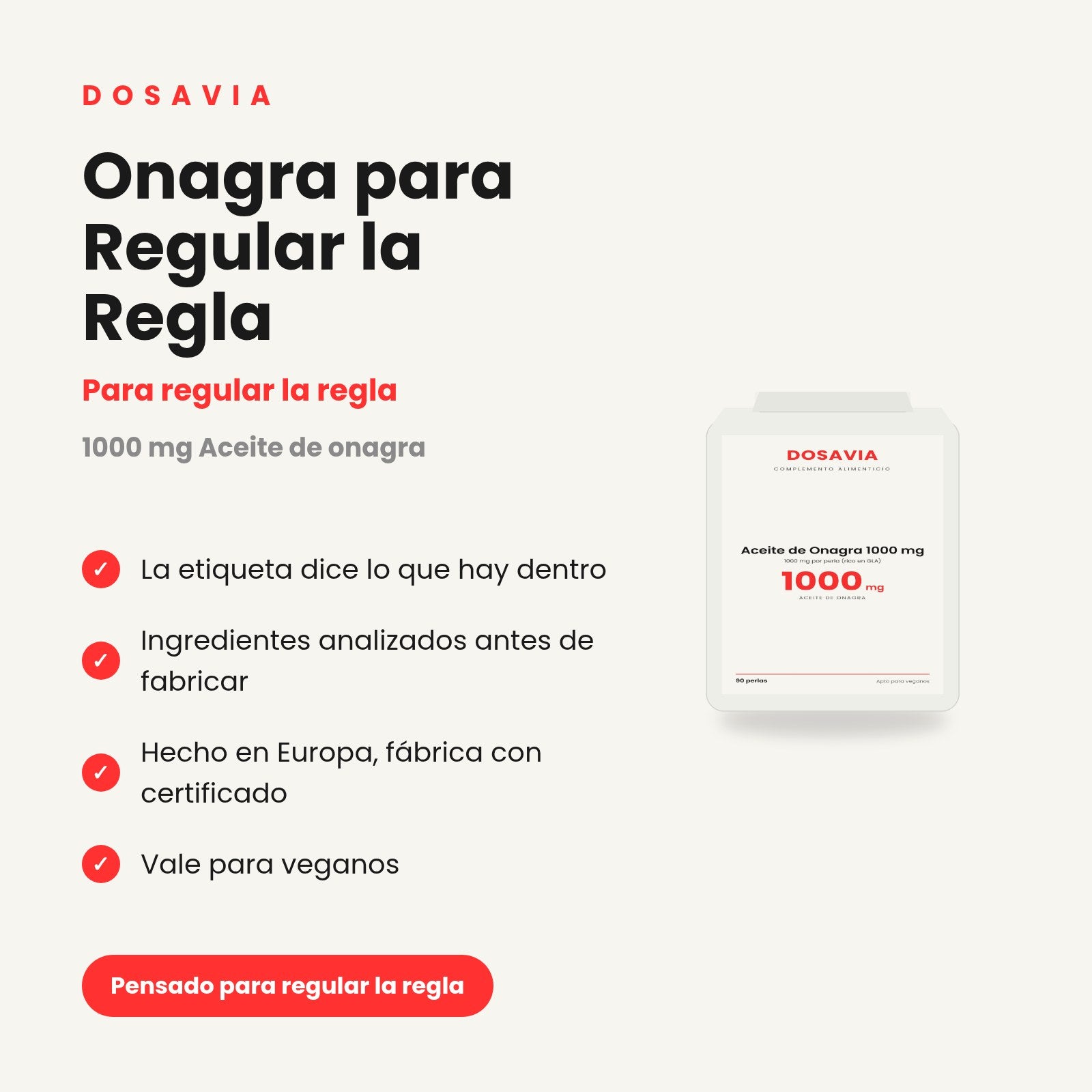 Onagra para Regular la Regla | Aceite de 1000 mg