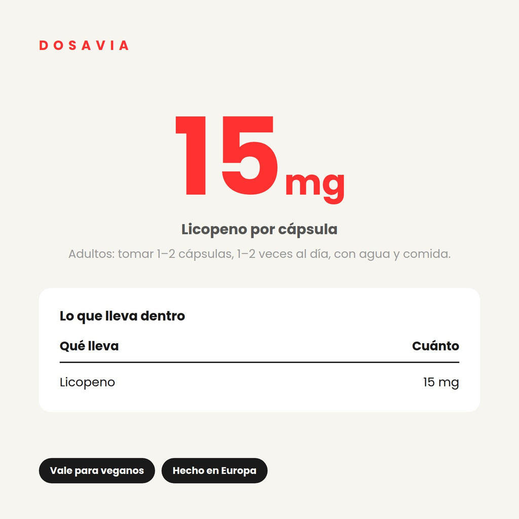 Licopeno para la Piel | 15 mg · 120 cápsulas
