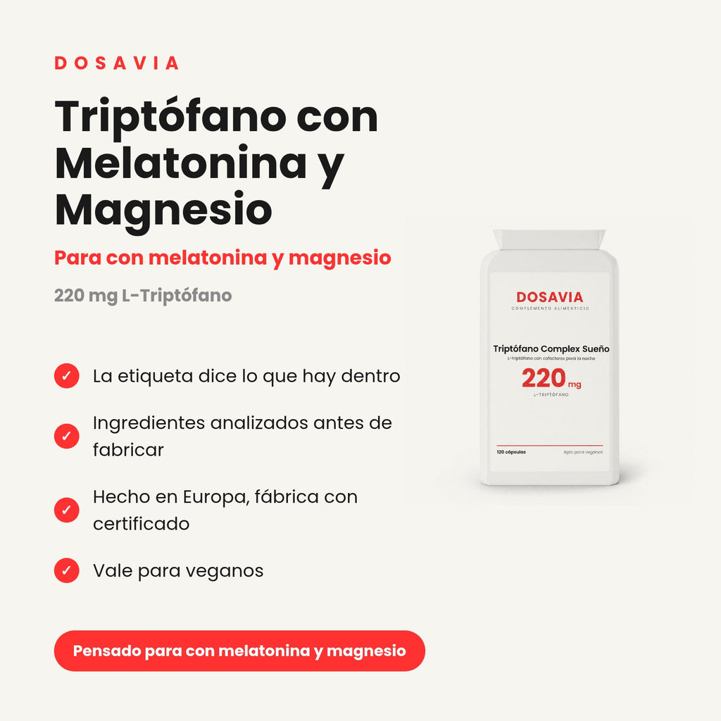 Triptófano con Melatonina y Magnesio | Complex Sueño