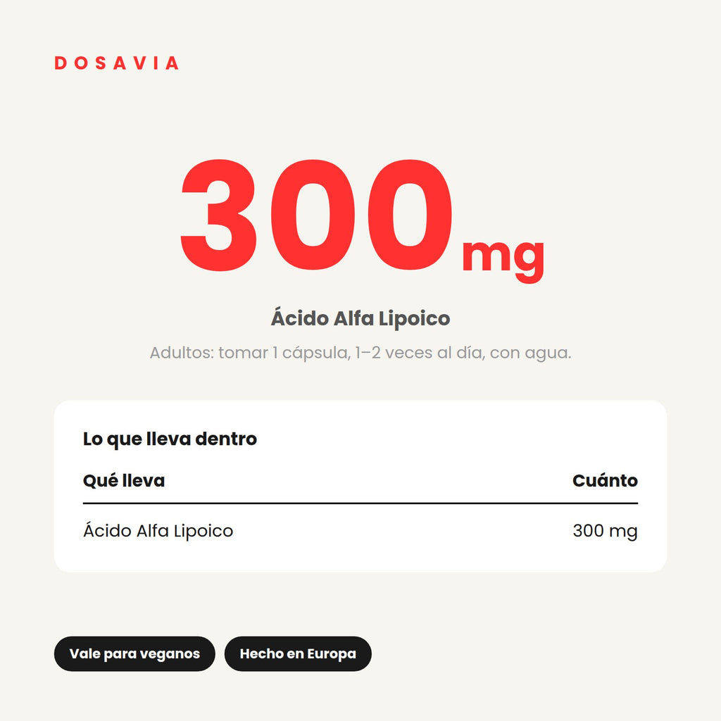 Ácido Alfa-Lipoico 300 mg · 120 cápsulas