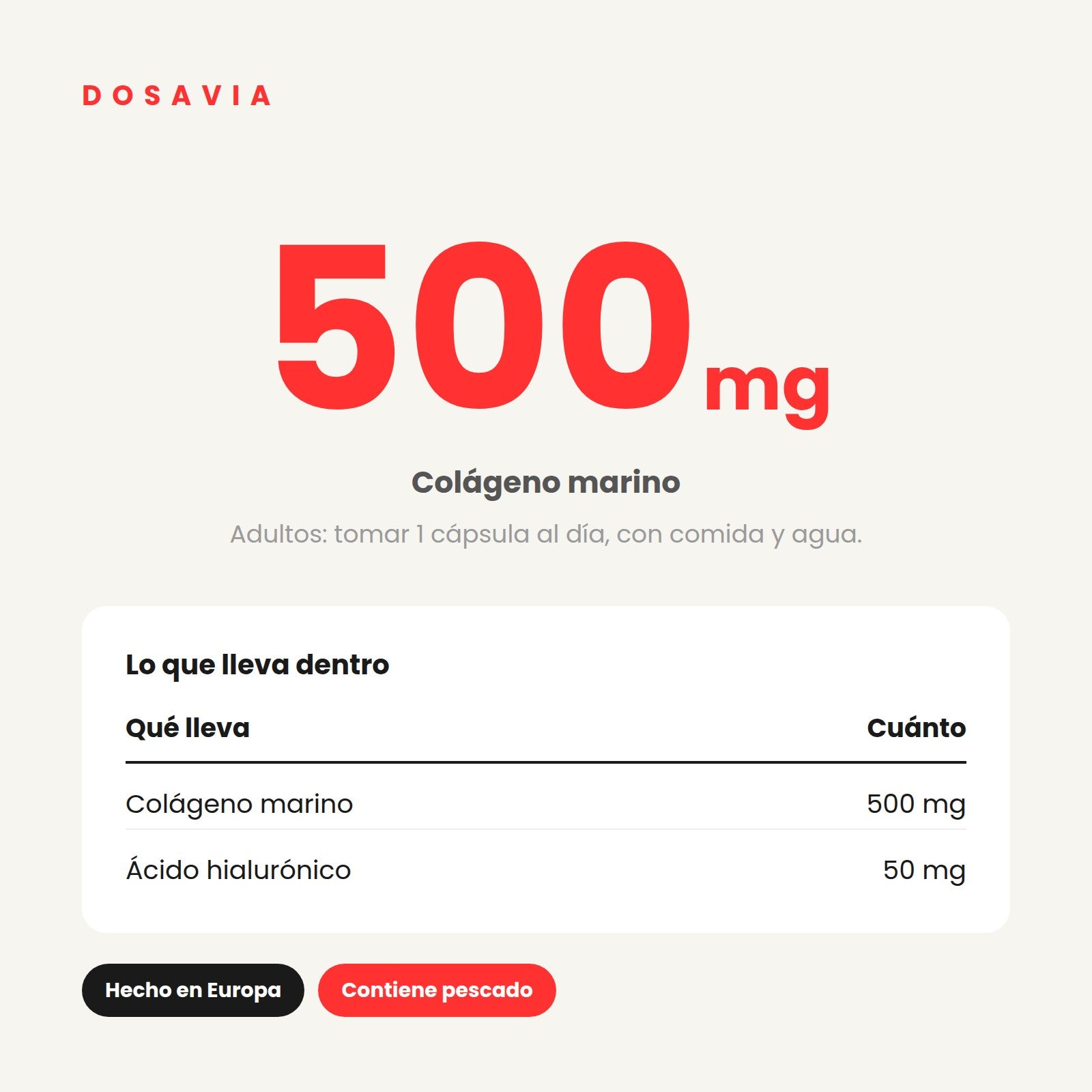 Colágeno + Ácido Hialurónico · 60 cápsulas
