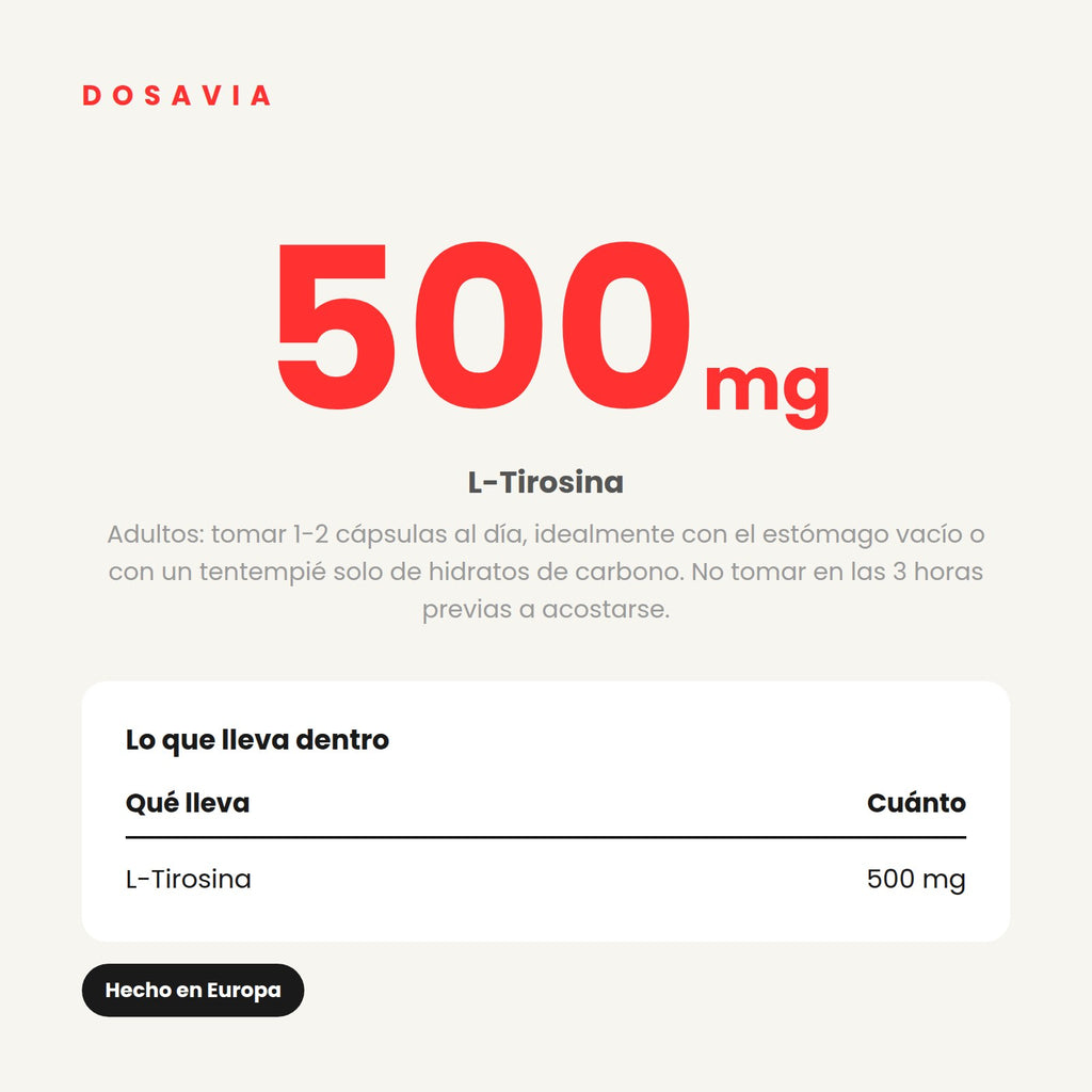 L-Tirosina 500 mg · 120 cápsulas
