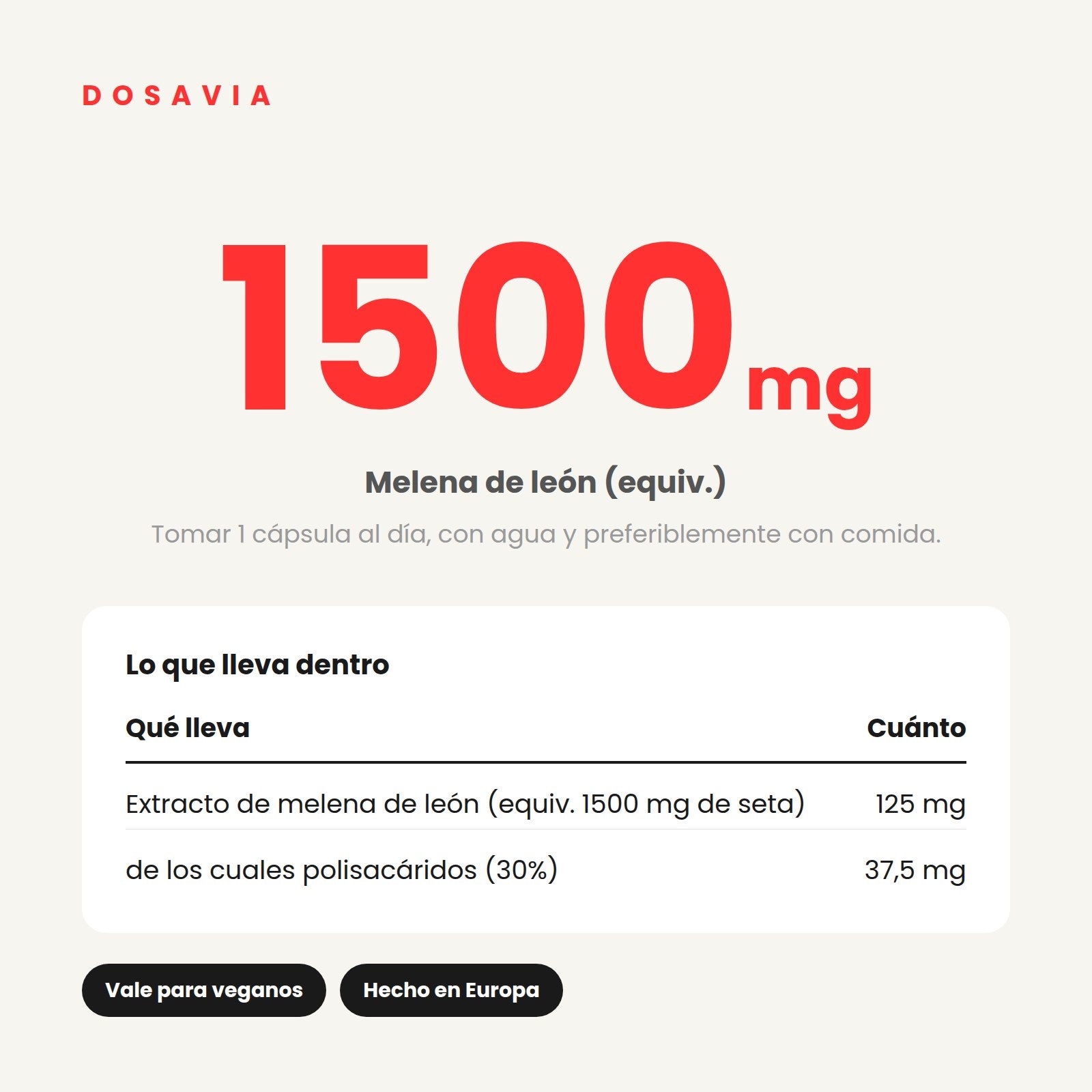 Melena de León + Acerola · 120 cápsulas